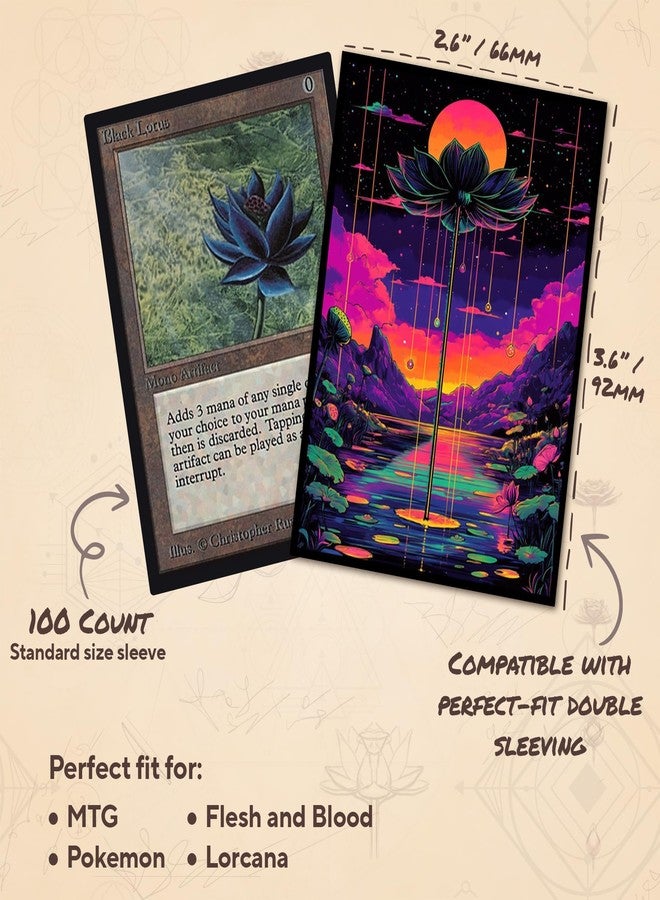 Paramint Neon Lotus 3 MTG Card Sleeves (Textured) - 104 Count Standard Size TCG Sleeves - Compatible with Magic The Gathering - Double Sleeving - Original Art Design, Premium Protection - Image 3